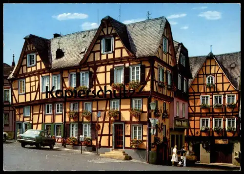 ÄLTERE POSTKARTE LINZ AM RHEIN ALTE FACHWERKHÄUSER OPEL ODER FORD Auto Car Ansichtskarte AK postcard cpa