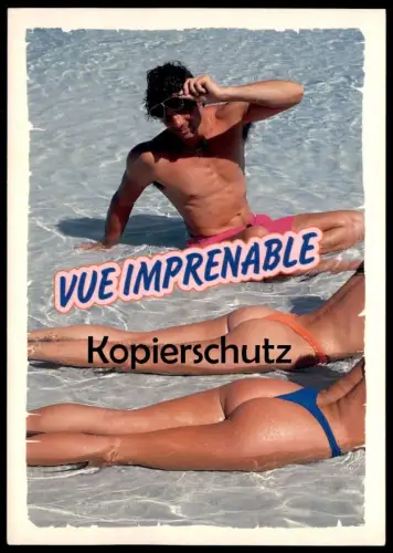 POSTKARTE VUE IMPRENABLE HUMOR semi nude beach nue nus nudity postcard
