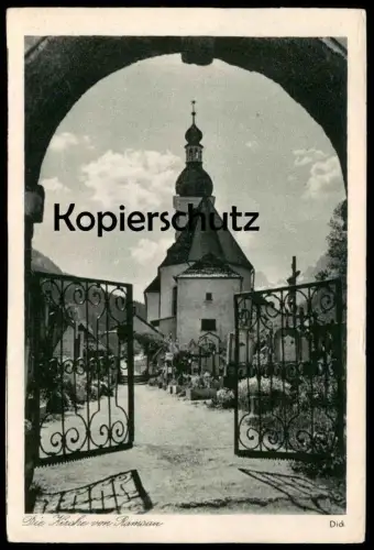 ALTE POSTKARTE DIE KIRCHE VON RAMSAU FRIEDHOFSTOR FRIEDHOF cemetery cimetière cpa AK Ansichtskarte postcard