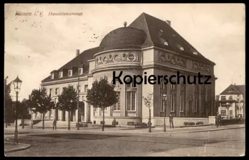 ÄLTERE POSTKARTE PLAU AM SEGLERHEIM BLICK ZUR KIRCHE AM KANAL SEELUST MECKLENBURG WAPPEN Ansichtskarte AK cpa postcard
