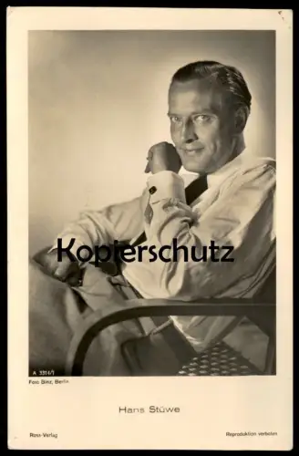 ALTE POSTKARTE HANS STÜWE STUHL FILM-SCHAUSPIELER FOTO BINZ ROSS VERLAG actor acteur chair postcard cpa AK Ansichtskarte