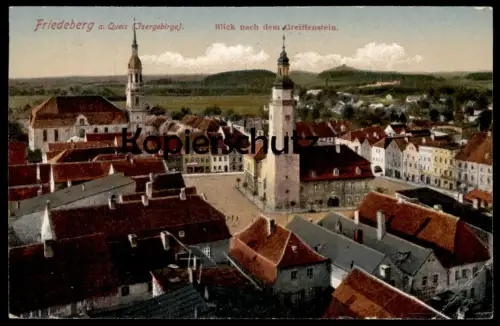 ALTE POSTKARTE FRIEDEBERG QUEIS ISERGEBIRGE BLICK NACH DEM GREIFFENSTEIN Mirsk Schlesien Ansichtskarte cpa postcard AK