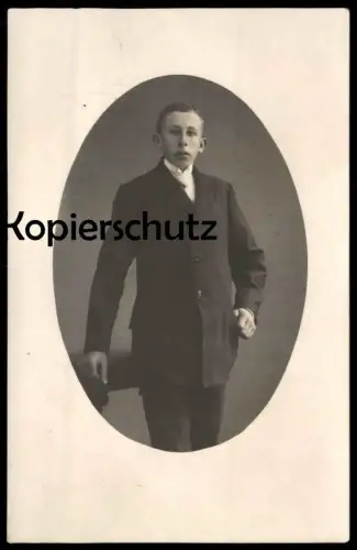 ALTE FOTO POSTKARTE MANN IM ANZUG UND HEMD man homme photo Junge Otapostasis Apostasis otum postcard Ansichtskarte cpa