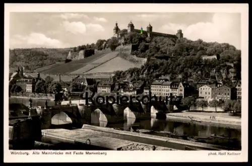 ALTE POSTKARTE WÜRZBURG ALTE MAINBRÜCKE UND FESTE MARIENBERG Main postcard cpa AK Ansichtskarte