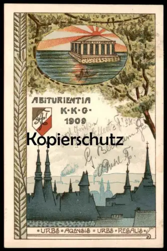 ALTE LITHO POSTKARTE AACHEN ABITURIENTIA 1909 Studentika Couleur Studentica cpa AK Ansichtskarte postcard