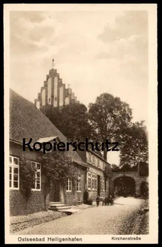 ALTE POSTKARTE OSTSEEBAD HEILIGENHAFEN KIRCHENSTRASSE KIRCHENTOR Kinder enfants children cpa AK postcard Ansichtskarte