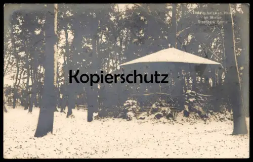 ALTE POSTKARTE LUDWIGSHAFEN AM RHEIN IM WINTER STADTPARK SCHNEE PARK PARTIE hiver snow Ansichtskarte cpa postcard AK