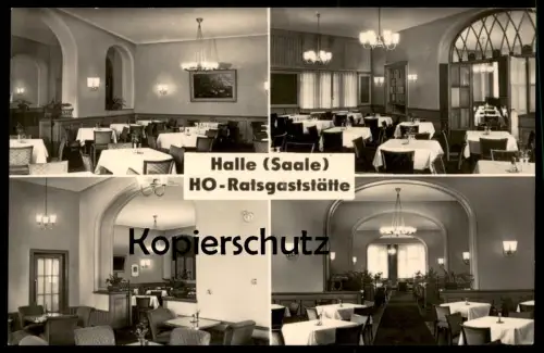 ÄLTERE POSTKARTE HALLE SAALE HO RATSGASTSTÄTTE Gaststätte Restaurant Ansichtskarte postcard cpa AK