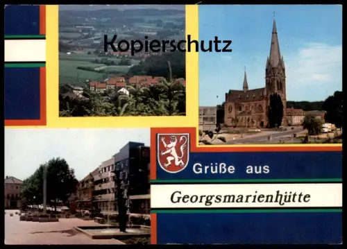 ÄLTERE POSTKARTE BLICK AUF OESEDE GEORGSMARIENHÜTTE BEI OSNABRÜCK PFARRKIRCHE ST. PETER & PAUL MARKTPLATZ