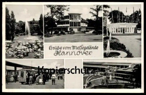 ÄLTERE POSTKARTE HANNOVER GRÜSSE VOM MESSEGELÄNDE VARTA AFA BAHN EXPORTBÖRSE Messe trade fair Ansichtskarte postcard cpa