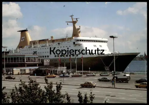 ÄLTERE POSTKARTE KIEL OSLO-KAI PRINSESSE RAGNHILD SCHIFF VW GOLF I Caravan Wohnwagen Haven harbour port ship AK postcard