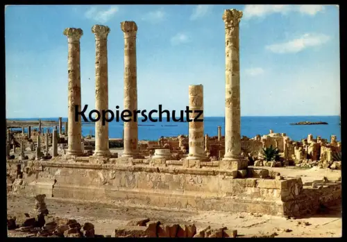 ÄLTERE POSTKARTE LIBYA LEPTIS MAGNA LIBIA RUINS ROMAN MARKET ANTIQUITIES LIBYEN Libiya cpa postcard Ansichtskarte AK