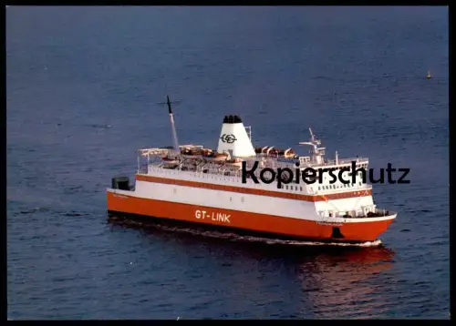 ÄLTERE POSTKARTE M.F. TRAVEMÜNDE FÄHRSCHIFF FÄHRE GT-LINK ferry Schiff Motorschiff ship bateau Ansichtskarte postcard
