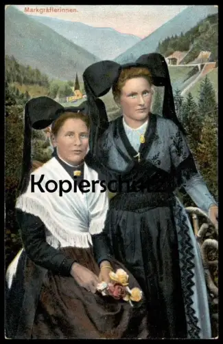 ALTE POSTKARTE MARKGRÄFLERINNEN SCHWARZWALD FRAU FRAUEN TRACHT traditional costume folclorique Ansichtskarte postcard AK