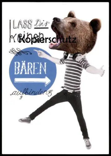 POSTKARTE DEUTSCH-RUSSISCHER JUGENDAUSTAUSCH LASS DIR KEINEN BÄREN AUFBINDEN BÄR ours bear Ansichtskarte AK cpa postcard
