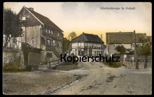 ALTE POSTKARTE GÜNTERSBERGE IN ANHALT FACHWERK HARZGERODE HARZ SACHSEN-ANHALT Fachwerkhaus AK cpa postcard Ansichtskarte