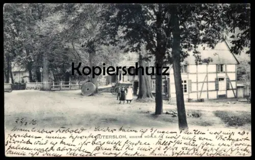 ALTE POSTKARTE GÜTERSLOH MEIERS MÜHLE Meier's Wassermühle Mühlstein mill moulin Ansichtskarte AK postcard cpa