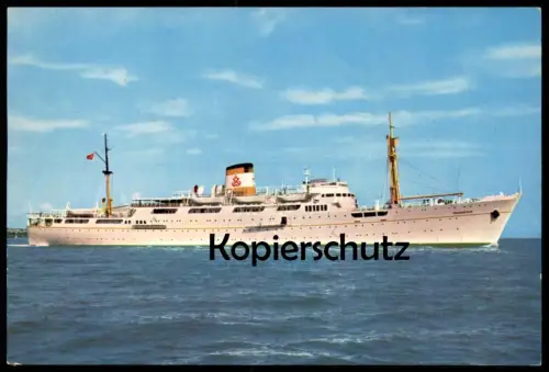 ÄLTERE POSTKARTE S.S. ISKENDERUN ISTANBUL & MEDITERRANEAN PORTS DAMPFER FÄHRE MS ferry Schiff ship cpa postcard AK