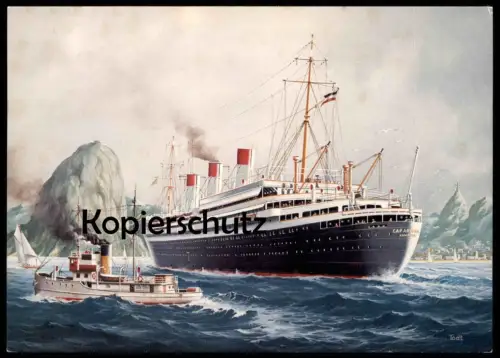 ÄLTERE KÜNSTLER POSTKARTE CAP ARCONA BAUJAHR 1927 DAMPFER MALER GÜNTHER TODT Schiff ship Ansichtskarte AK cpa postcard