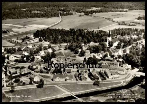 ALTE POSTKARTE FLYGFOTO OVER VIRSERUM Suède Sweden Sverige Schweden postcard Ansichtskarte