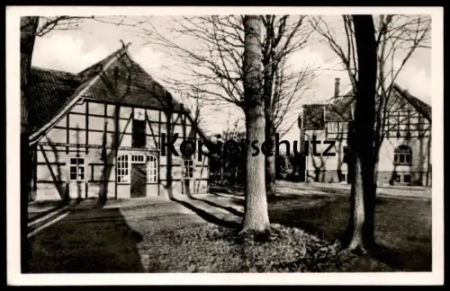 ALTE POSTKARTE JÄGEREI HUSTEDT HEIM-VOLKSHOCHSCHULE BEI CELLE Fachwerkhaus Jagdhaus Ansichtskarte AK cpa postcard