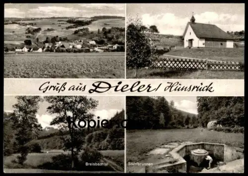 ÄLTERE POSTKARTE GRUSS AUS DIELER HUNSRÜCK GASTHAUS BUSCH BREISBACHTAL STAHLBRUNNEN NEY HUNSRÜCK-MITTELRHEIN AK cpa