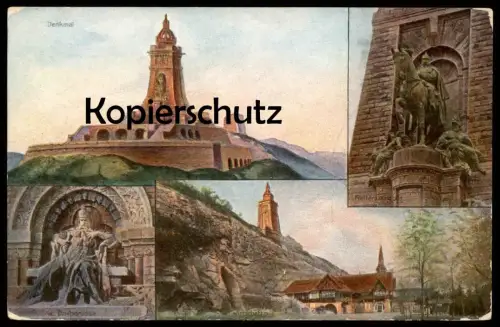 ALTE POSTKARTE KAISER WILHELM DENKMAL KYFFHÄUSER WIRTSCHAFT REITERSTANDBILD BARBAROSSA Monument Ansichtskarte postcard