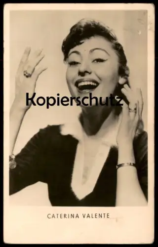 ALTE POSTKARTE CATERINA VALTENTE SÄNGERIN FILM-SCHAUSPIELERIN LÄCHELN VEB REICHENBACH DDR actress postcard hat cpa AK