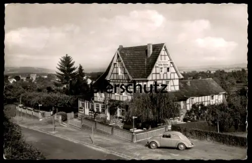 ÄLTERE POSTKARTE ITTENBACH KÖNIGSWINTER HOTEL VILLA KÄTHE VW KÄFER SIEBENGEBIRGE BES. PETER EUDENBACH AK cpa postcard