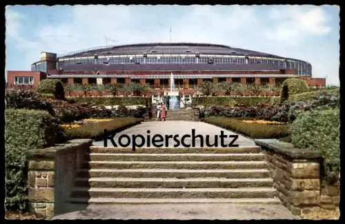 ÄLTERE POSTKARTE DORTMUND WESTFALENHALLE UND ROSENTERRASSE HALLE Veranstaltungshalle AK cpa postcard Ansichtskarte