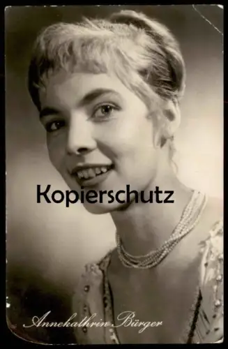 ALTE KARTE ANNEKARTHRIN BÜRGER FILM-SCHAUSPIELERIN STARFOTO VEB PROGRESS BERLIN DUTT DDR actress postcard hat cpa AK