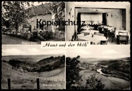 ÄLTERE POSTKARTE DÜNEBUSCH BITZEN HAUS AUF DER HÖH SIEGTAL PENSION KLEIN SPEISEZIMMER HAMM (SIEG) Ansichtskarte postcard