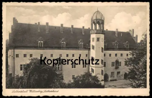 ALTE POSTKARTE LUTHERSTADT WITTENBERG LUTHERHAUS RECHTECKSTEMPEL BÜLZIG STEMPEL LANDPOSTSTEMPEL Luther house AK postcard
