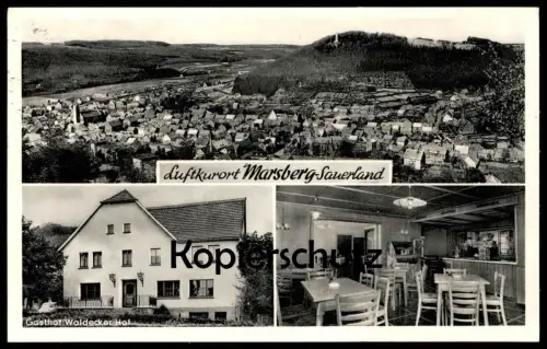ÄLTERE POSTKARTE LUFTKURORT MARSBERG IM SAUERLAND GASTHOF WALDECKER HOF JUKEBOX SPIELAUTOMAT Ansichtskarte postcard cpa