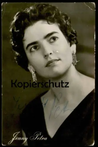 ALTE KARTE JENNY PETRA SCHLAGERSÄNGERIN AUTOGRAMM AUTOGRAPH SÄNGERIN SINGER VEB PROGRESS BERLIN DDR SCHMUCK postcard