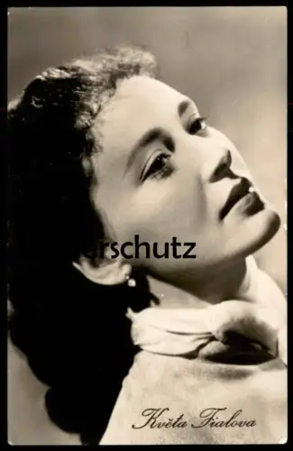 ALTE KARTE KVETA FIALOVA FILM-SCHAUSPIELERIN LÄCHELN STARFOTO VEB PROGRESS BERLIN DDR actress postcard hat cpa AK