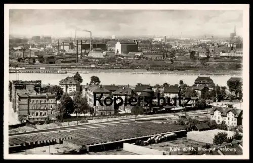 ALTE POSTKARTE KEHL AM RHEIN BLICK AUF STRASSBURG Strasbourg Ansichtskarte postcard cpa AK