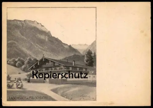 ALTE POSTKARTE LABENBACH MIT RAUSCHBERG LABENBACHHOF RUHPOLDING E. SCHILLING MÜNCHEN 1919 Ansichtskarte AK cpa postcard