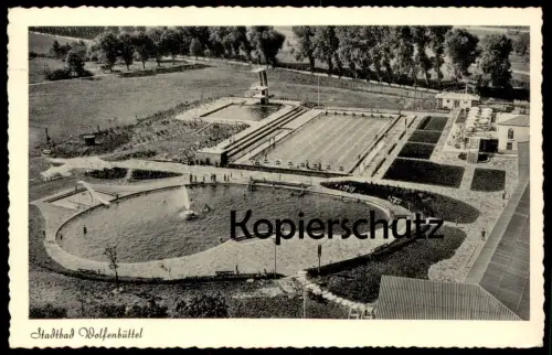 ÄLTERE POSTKARTE WOLFENBÜTTEL STADTBAD FREIBAD SCHWIMMBAD GASTSTÄTTE R. ERDELEN bath Ansichtskarte AK cpa postcard