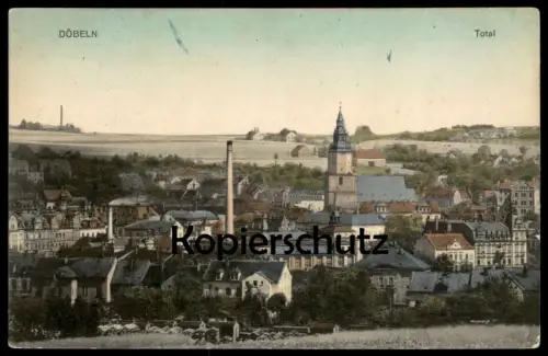 ALTE POSTKARTE DÖBELN TOTAL PANORAMA TOTALANSICHT Gesamtansicht Ansichtskarte AK postcard cpa