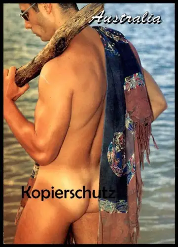 ÄLTERE POSTKARTE AUSTRALIA BRONZED AUSSIES Photo J. D. Martin Aussie nue nu homme nus nude man nudist Mann cpa postcard