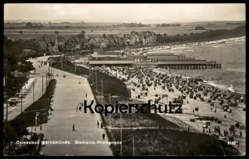 ALTE POSTKARTE OSTSEEBAD WARNEMÜNDE BISMARCK-PROMENADE Bismarckpromenade Rostock Ansichtskarte AK cpa postcard
