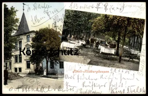 ALTE POSTKARTE TIVOLI HILDBURGHAUSEN THÜRINGEN GASTSTÄTTE GARTENWIRTSCHAFT GARTEN Ansichtskarte AK cpa postcard
