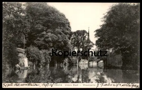ALTE POSTKARTE EUPEN UNTERE STADT WESERPARTIE Néau Weser Vesdre Ourthe 1908 Ansichtskarte AK postcard cpa