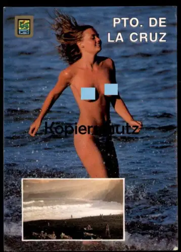 ÄLTERE POSTKARTE TENERIFE PUERTO DE LA CRUZ NACKT FRAU Brust seins nus nude breast woman nue Ansichtskarte AK postcard
