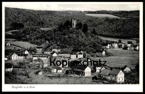 ÄLTERE POSTKARTE BURGLAHR AN DER WIED HOTEL BURGHOF BES. FERD. KRAUS WESTERWALD ALTENKIRCHEN FLAMMERSFELD Ansichtskarte