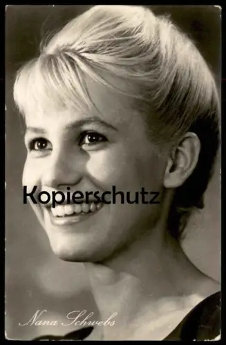 ALTE KARTE NANA SCHWEBS FILM-SCHAUSPIELERIN LÄCHELN STARFOTO VEB PROGRESS BERLIN DDR actress postcard hat cpa AK