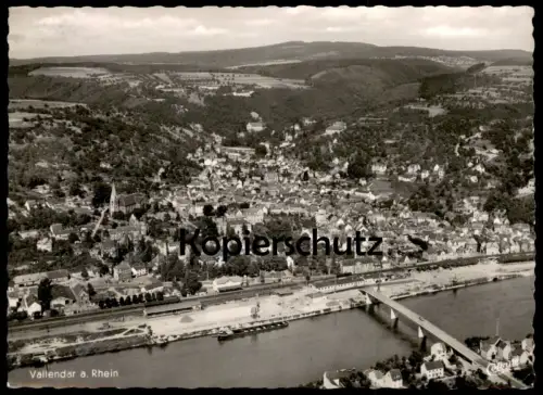 ÄLTERE POSTKARTE VALLENDAR AM RHEIN PANORAMA LUFTBILD FLIEGERAUFNAHME LUFTAUFNAHME Ansichtskarte AK cpa postcard