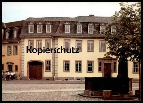 ÄLTERE POSTKARTE WEIMAR GOETHEHAUS AM FRAUENPLAN JOHANN WOLFGANG GOETHE Brunnen fountain poète Ansichtskarte postcard