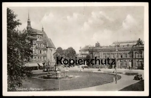 ALTE POSTKARTE GÖRLITZ POSTPLATZ STRASSENBAHN AUTO Zgorzelec AK Ansichtskarte postcard cpa